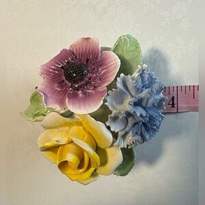 Radnor Bone China Floral Bouquet - Different Types & Color Flowers in Basket